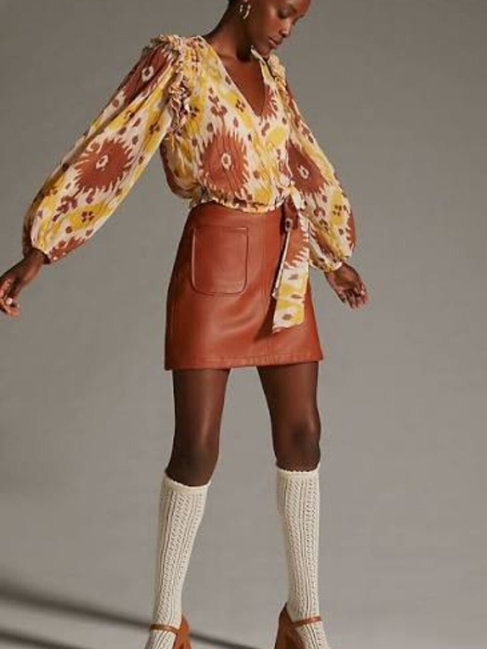 Let Me Be Ruffled-Shoulder Wrap Top - Picture 2 of 5